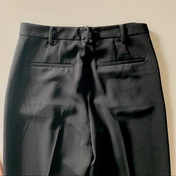 Black Slim-Fit Pleated Trousers Cigarette Pants - Picture 4 of 5